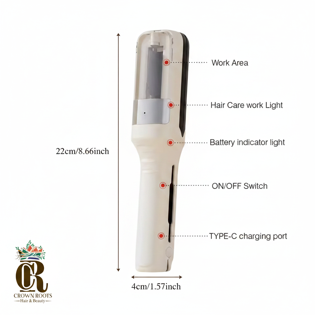 CrownRoots Split End Trimmer White - Dimensions