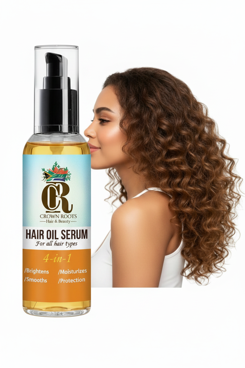 Crown Roots Hair Oil Serum - Woman Looking at Bottle