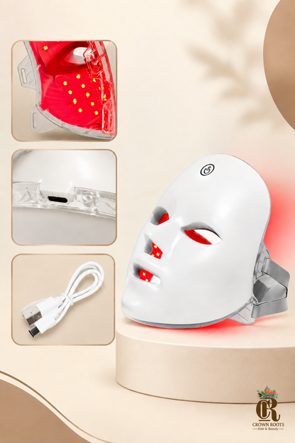 Product collage with CrownRoots logo